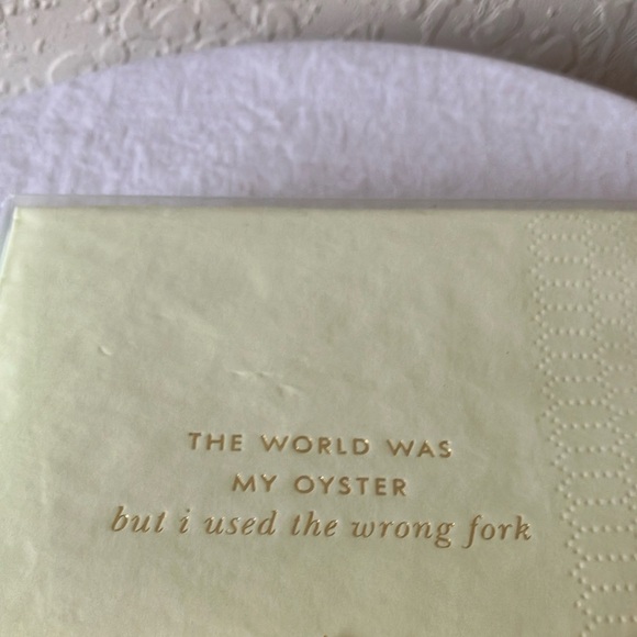 Kate Spade: Mint Green 20 Cocktail Napkins- Musings- 4 quotes- 5”x5” - Picture 11 of 15